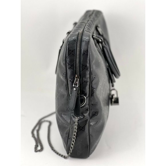 Gucci Briefcase GG Imprime Coated Canvas Black Monogram Business Bag - Picture 5 of 12